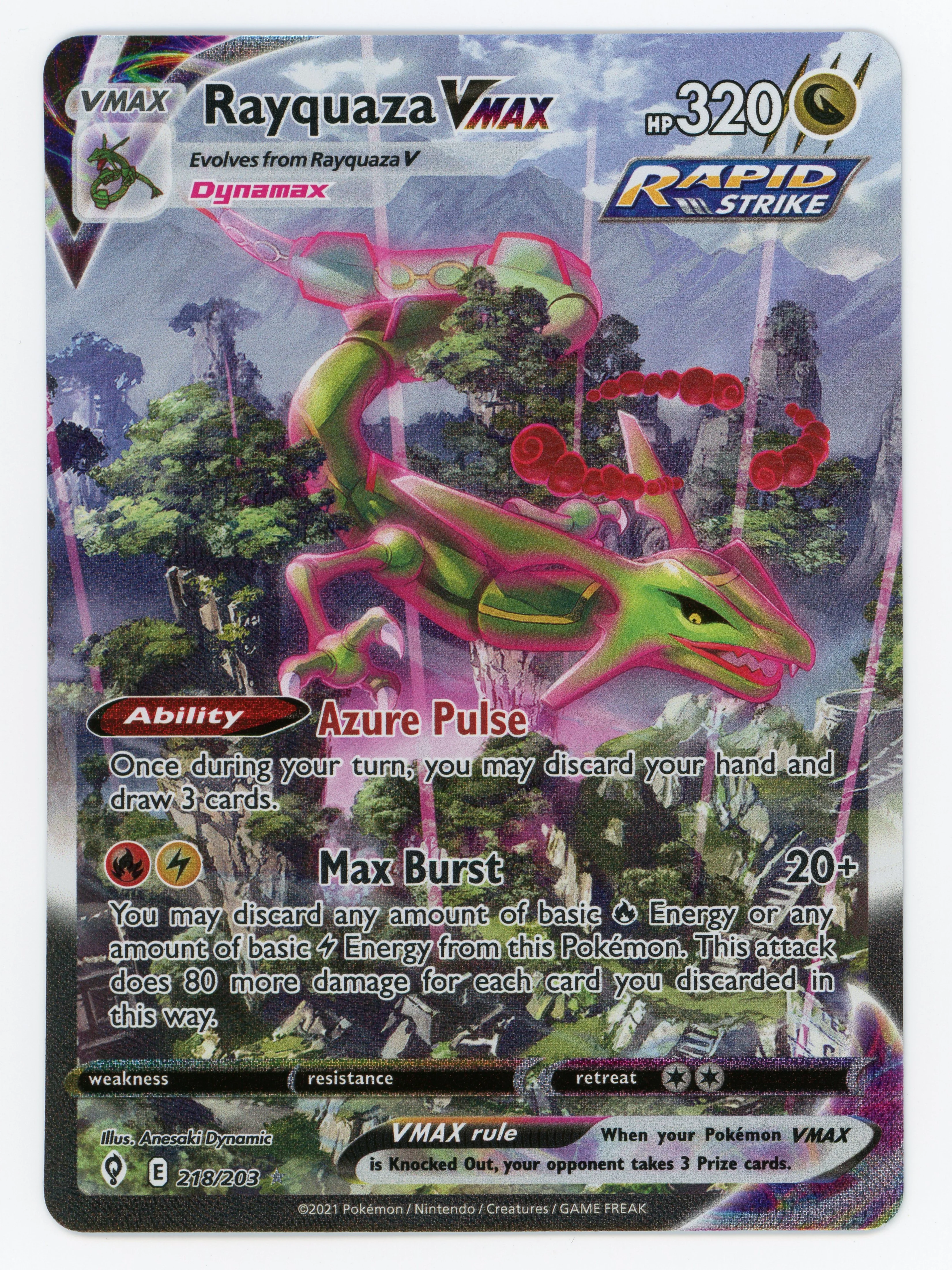 Rayquaza VMAX - 218/203 - Rare Rainbow - Secret Rare - Scan 14759