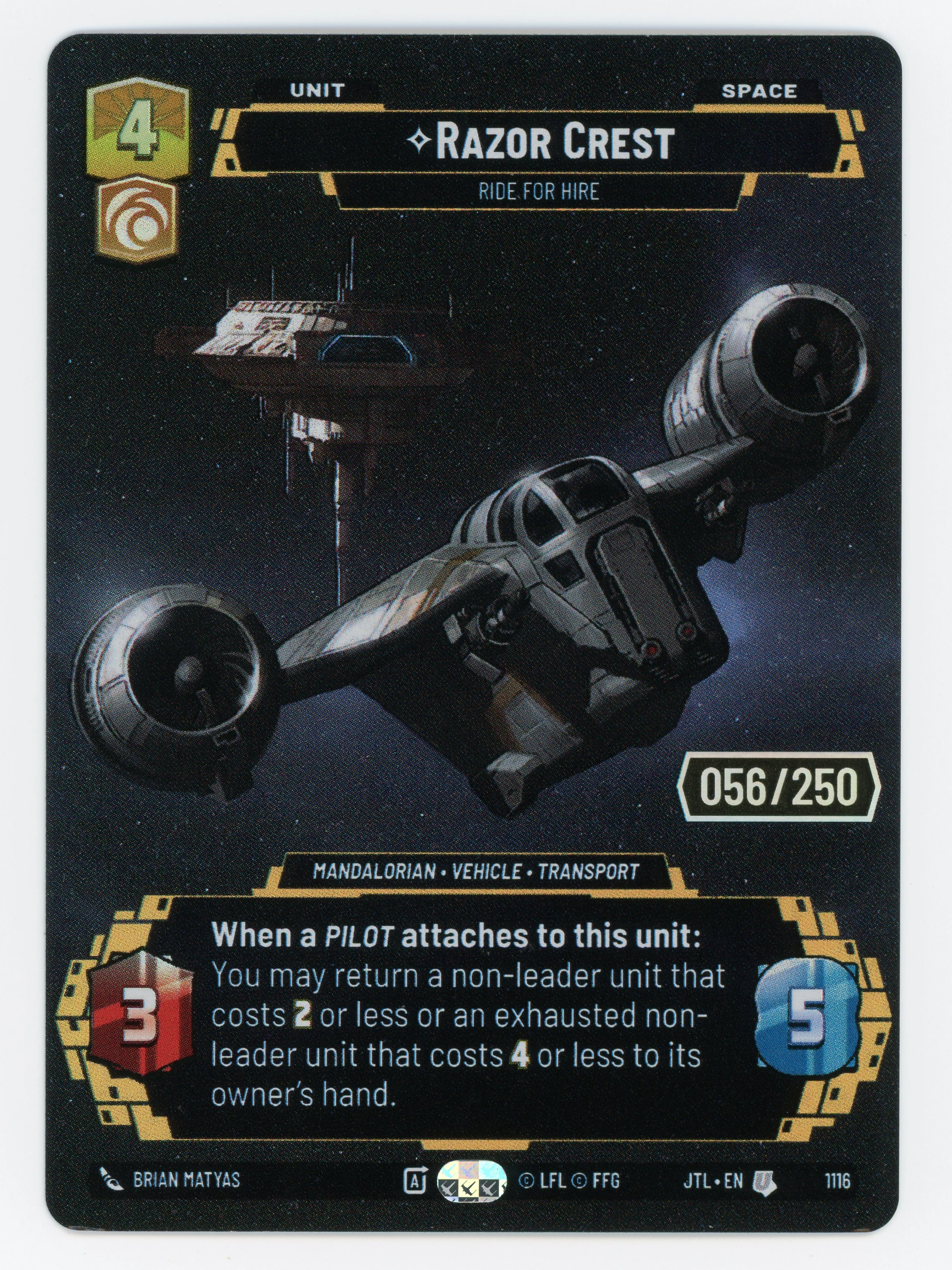 Razor Crest - Serial Numbered - 056/250 - Ride For Hire - 1116 - Foil - Scan 14282
