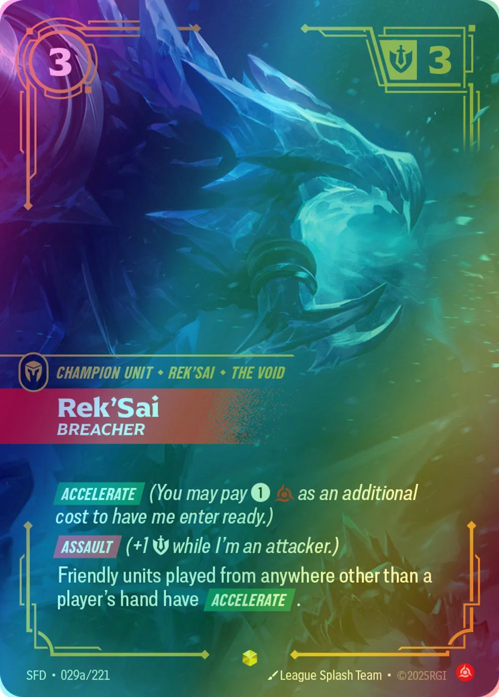 Rek'Sai - Breacher (Alternate Art) - 029a/221 [Spiritforged] [Foil]