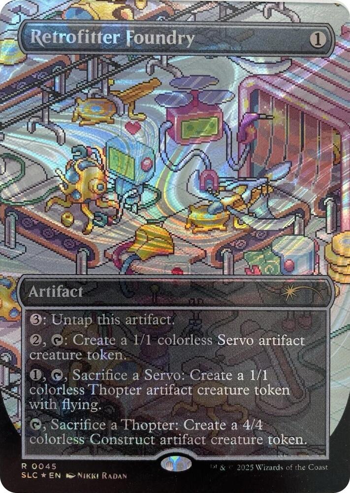 Retrofitter Foundry [0045] [Borderless] [Encyclopedia of Magic] [Secret Lair Countdown] [Halo Foil]