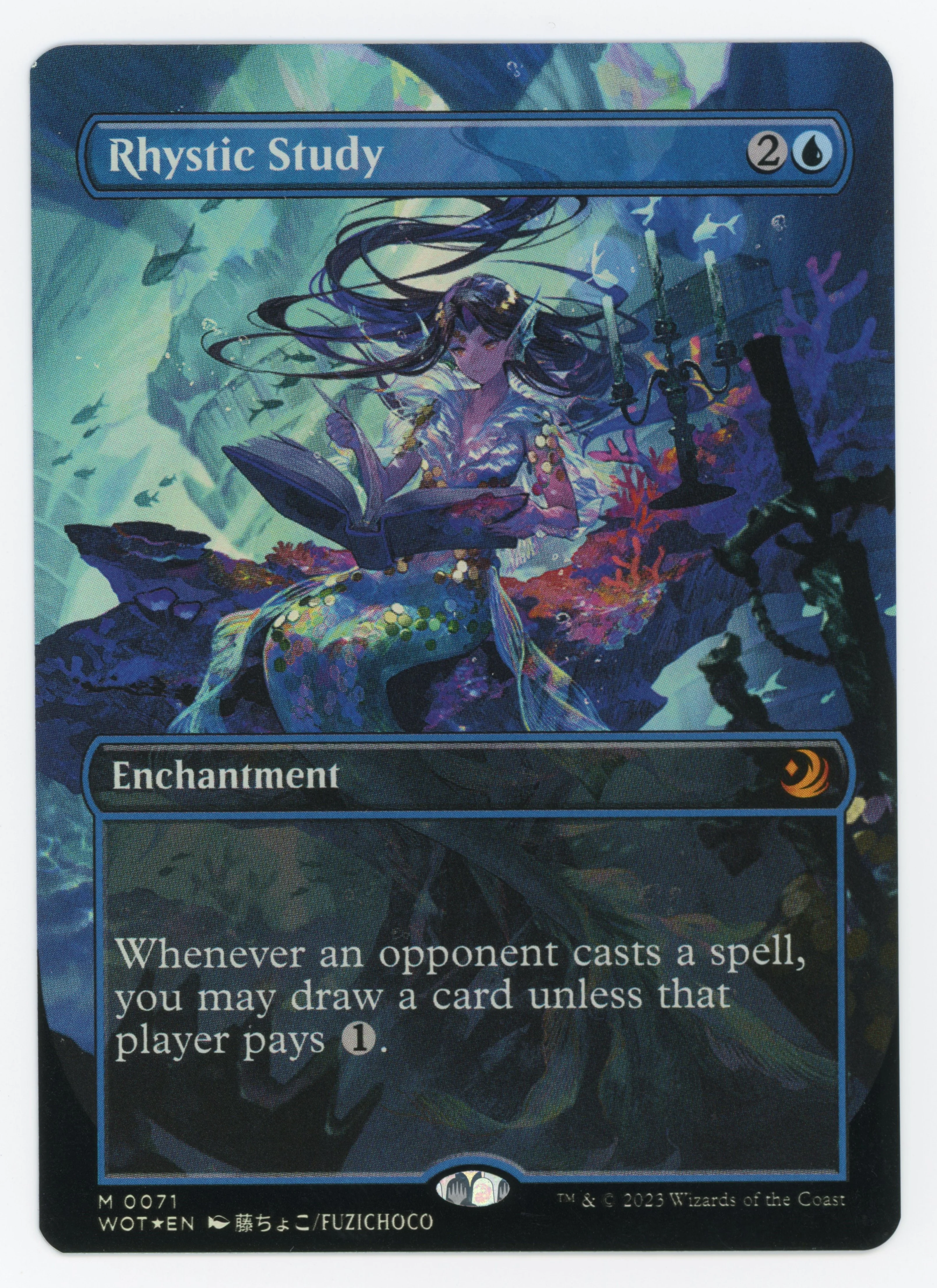 Rhystic Study - Borderless - Anime - Foil - Scan 13295