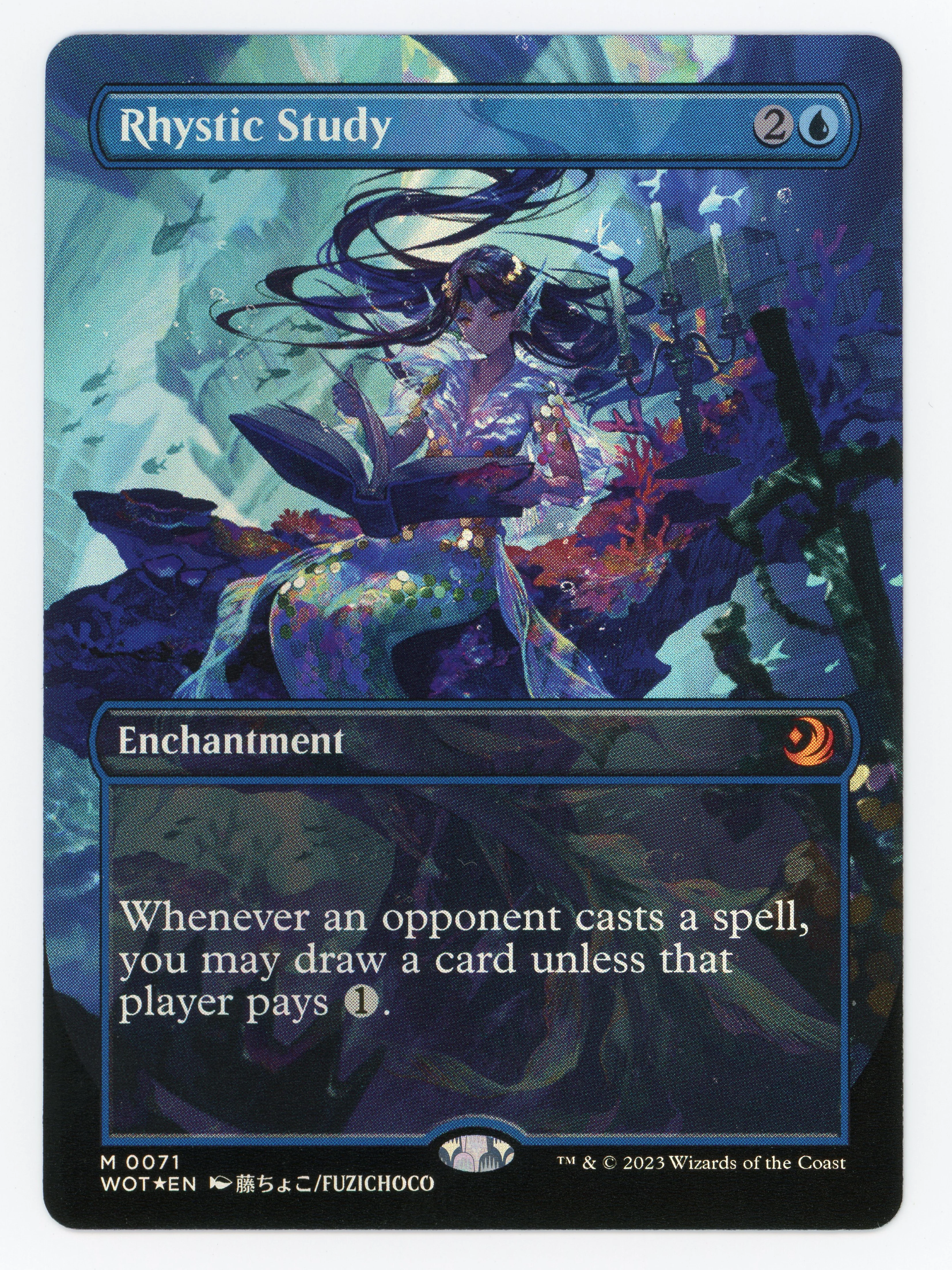 Rhystic Study - Borderless - Anime - Foil - Scan 14439