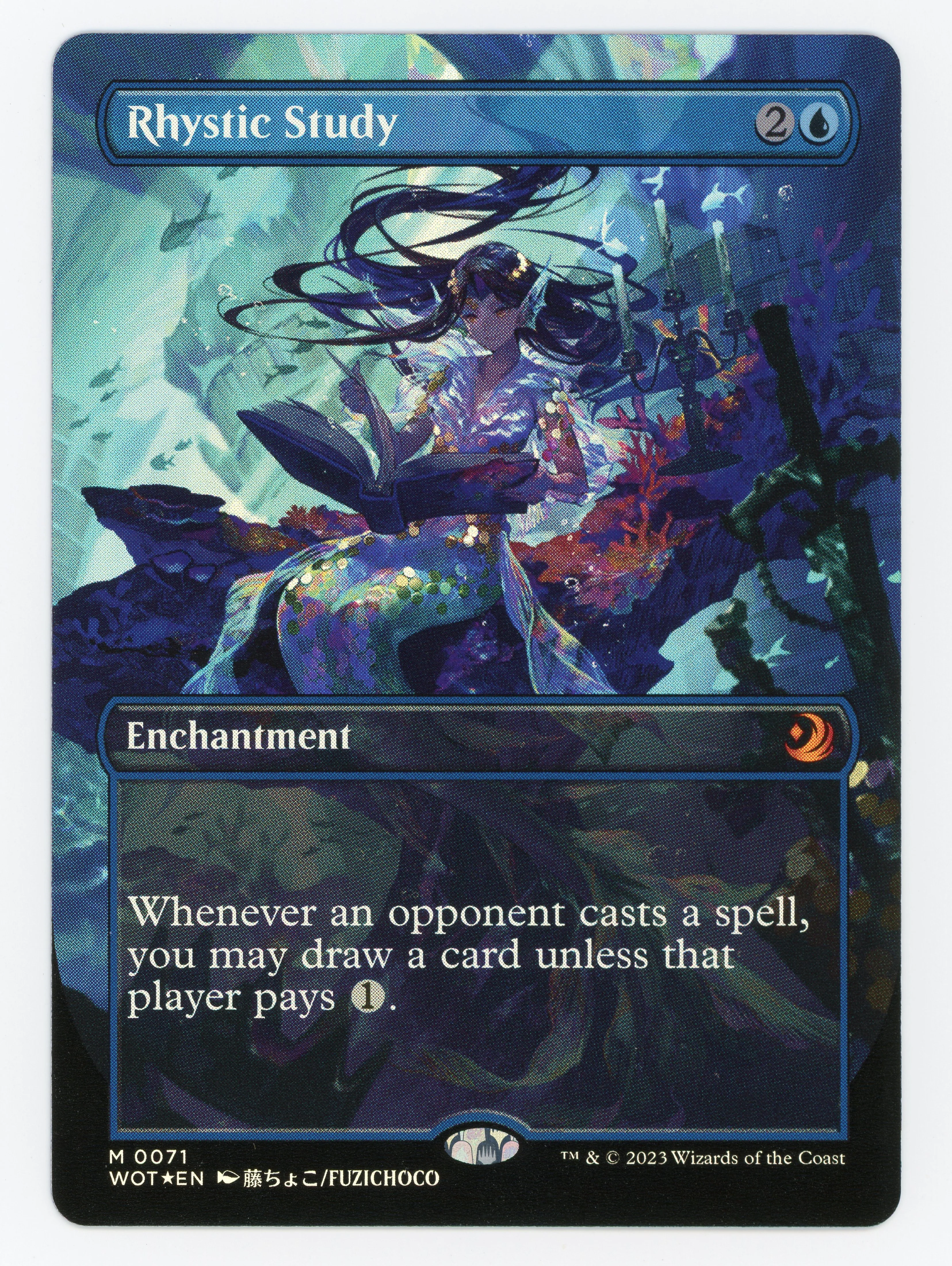 Rhystic Study - Borderless - Anime - Foil - Scan 15070