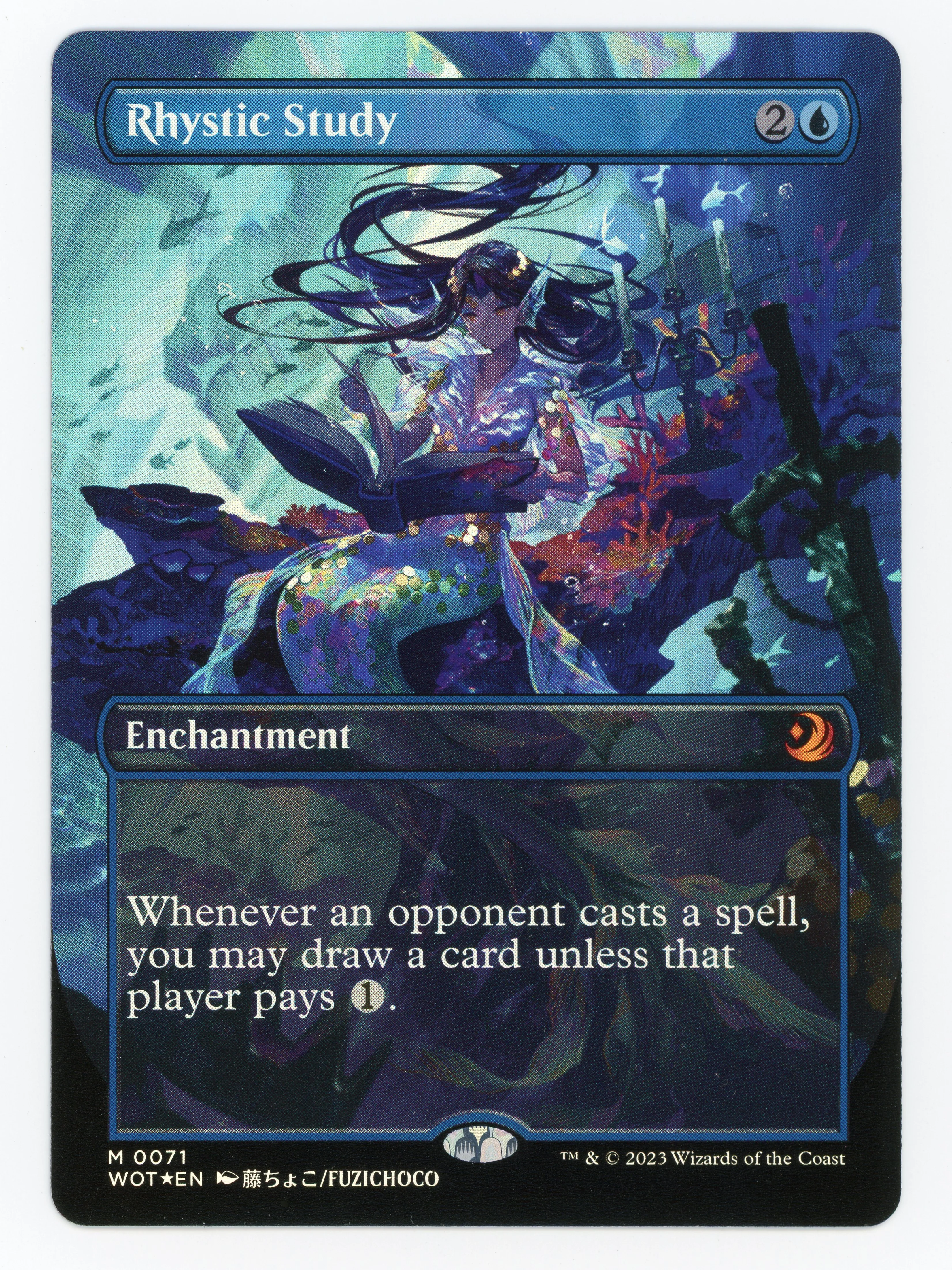 Rhystic Study - Borderless - Anime - Foil - Scan 15351