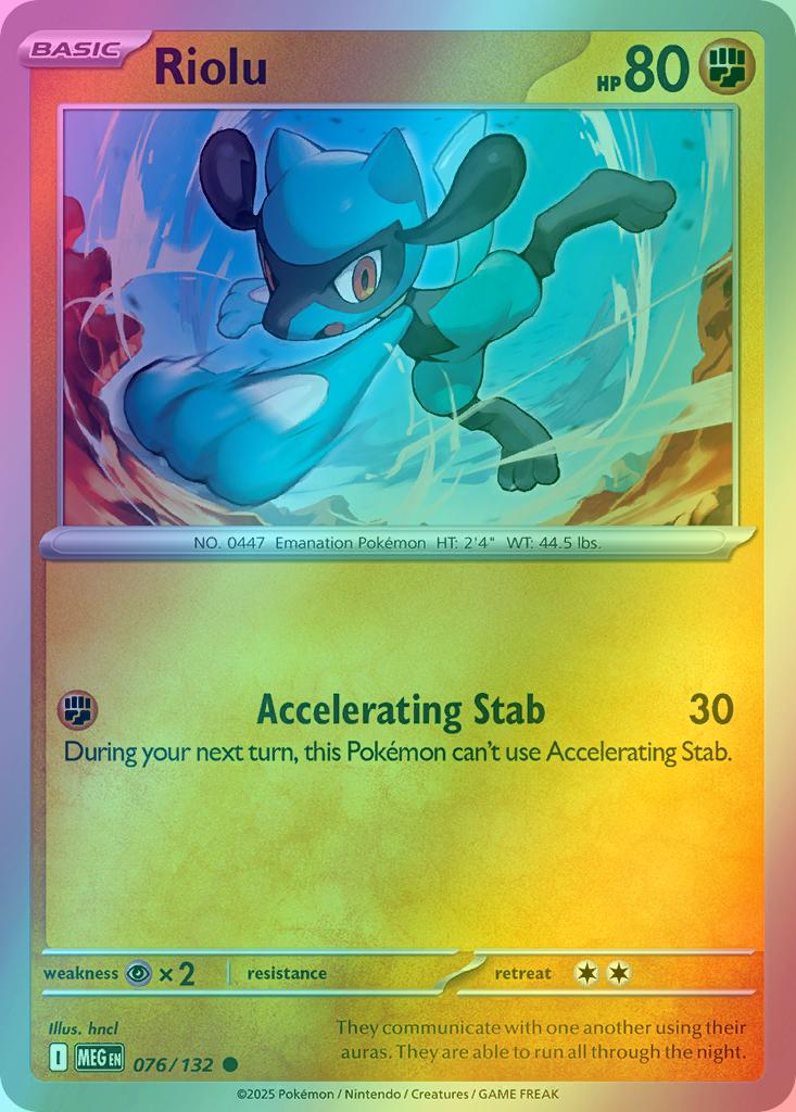 Riolu - 076/132 - Common [me01-076] [Reverse Holo]