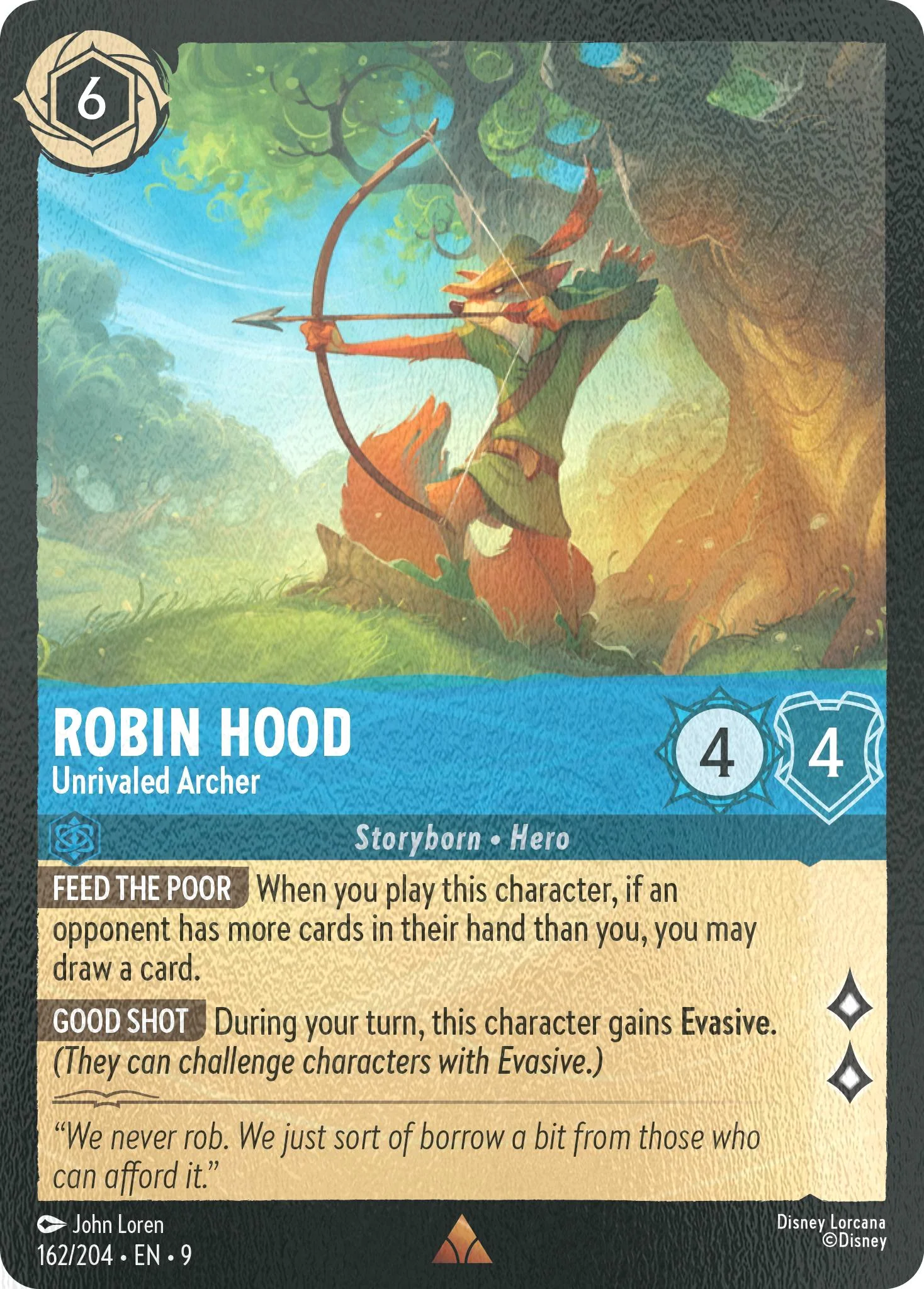 Robin Hood - Unrivaled Archer - 162/204 [Fabled] [Cold Foil]