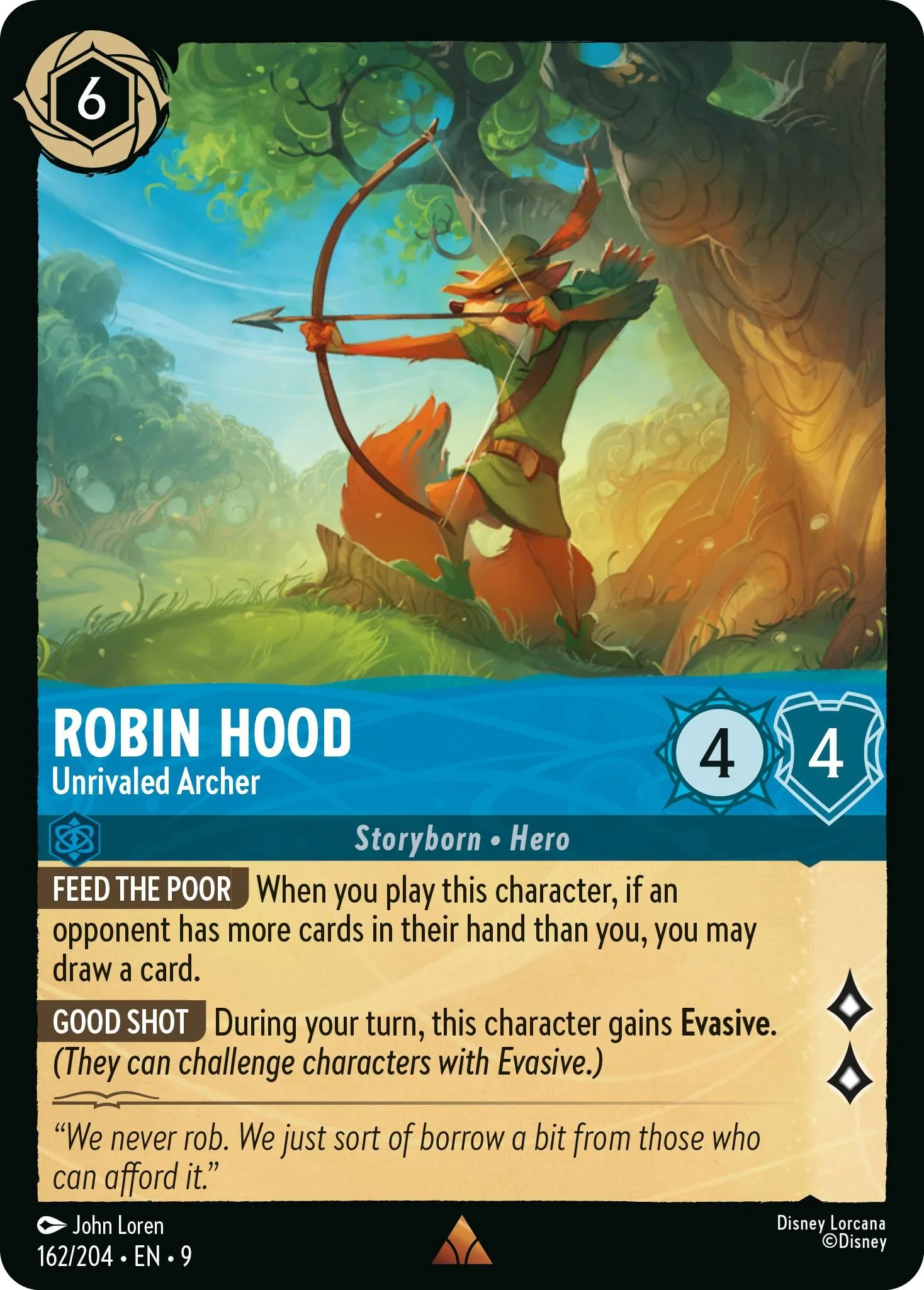 Robin Hood - Unrivaled Archer - 162/204 [Fabled] [Non-Foil]