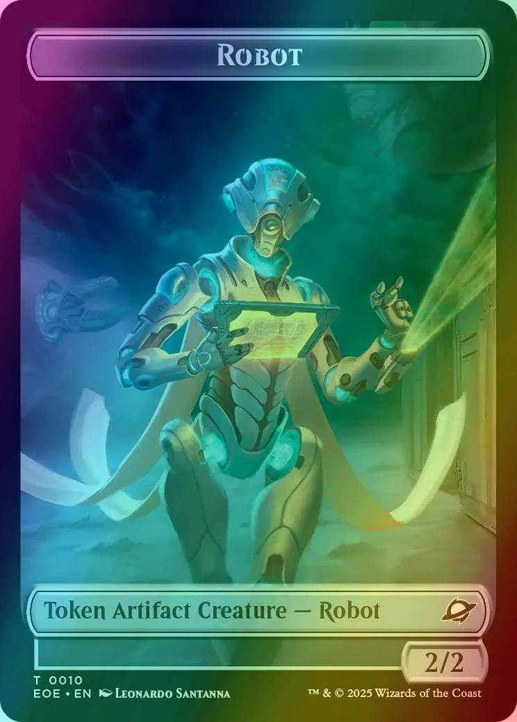 Robot Token (10) // Tezzeret, Cruel Captain Emblem (11) [Edge of Eternities: Tokens] [Foil]