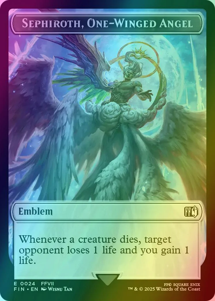Robot Warrior Token (12) // Sephiroth, One-Winged Angel Emblem (24) [FINAL FANTASY: Tokens] [Foil] - Image 2