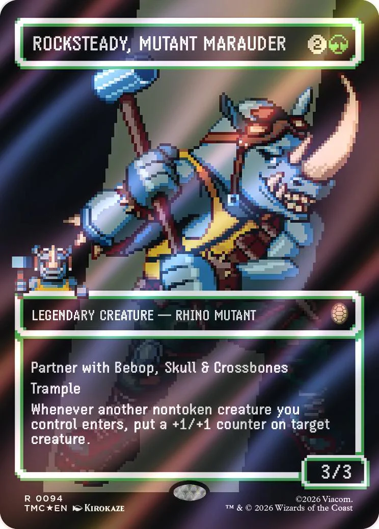 Rocksteady, Mutant Marauder [94] [Borderless] [Pixel] [Teenage Mutant Ninja Turtles Eternal] [Surge Foil]