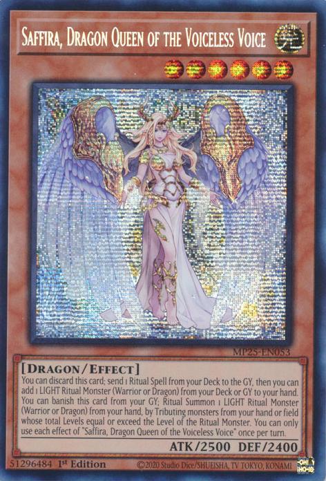 Saffira, Dragon Queen of the Voiceless Voice - MP25-EN053 - Prismatic Secret Rare - 1st Edition