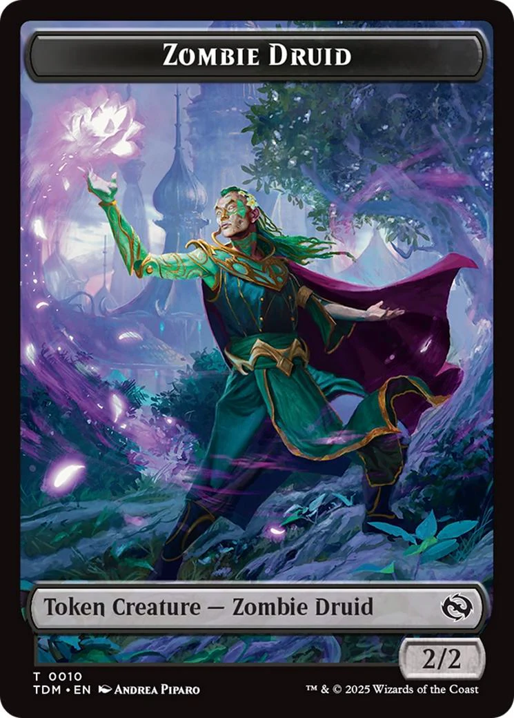 Salamander Warrior Token (08) // Zombie Druid Token (10) [Tarkir: Dragonstorm: Commander: Tokens] [Non-Foil] - Image 2