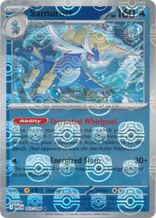 Samurott - Master Ball Pattern - 023/086 - Rare [sv105w-023] [Reverse Holo]