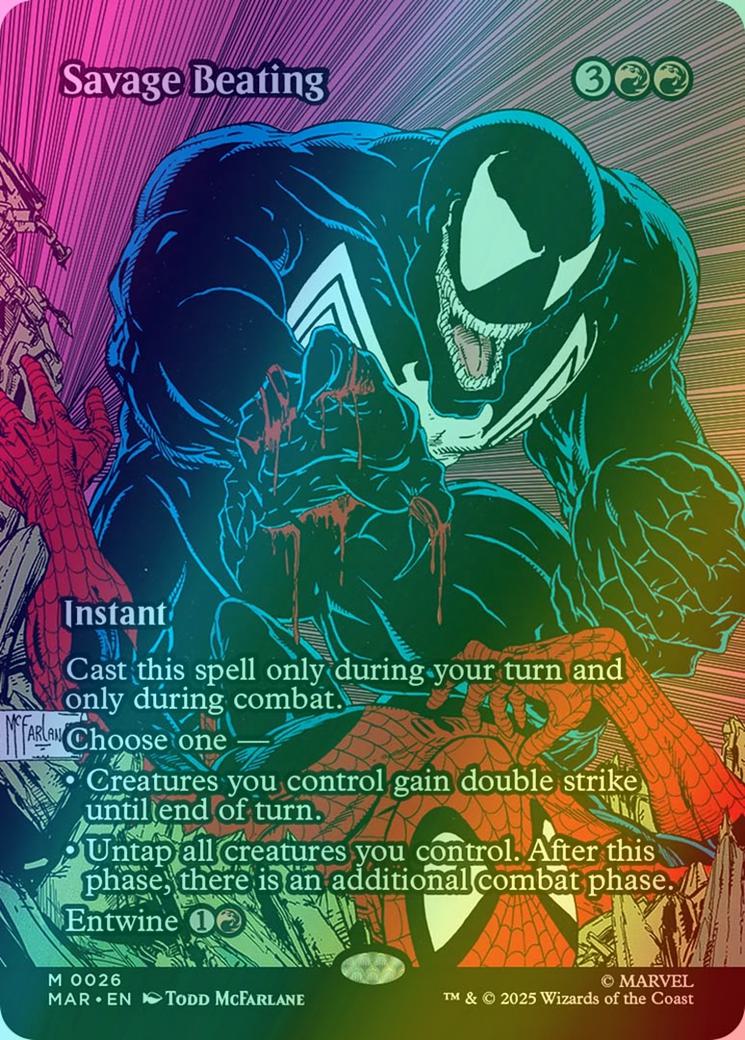 Savage Beating [26] [Borderless] [Source Material] [Marvel Universe] [Foil]