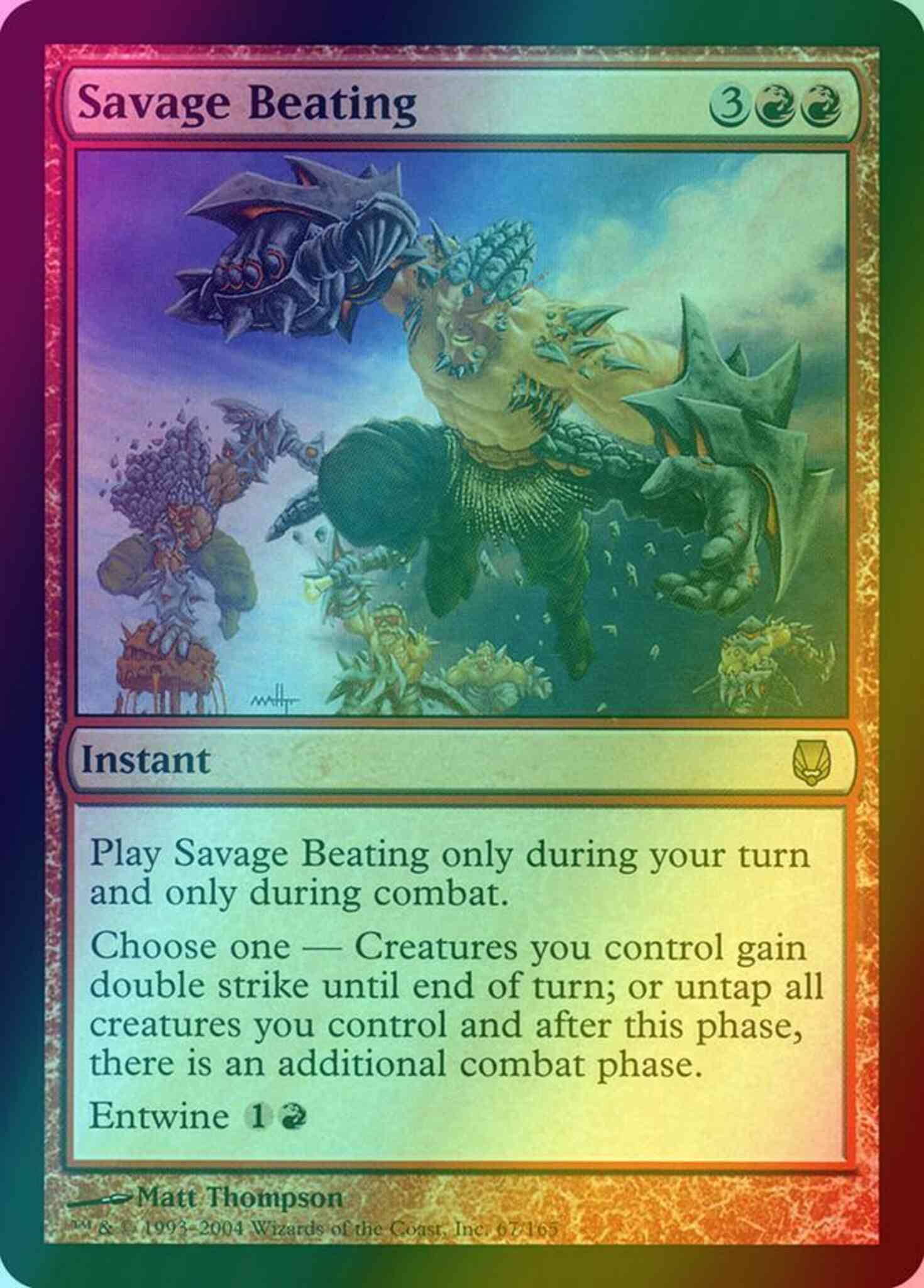 Savage Beating [67] [Darksteel] [Foil]