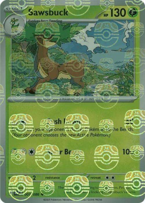 Sawsbuck - Master Ball Pattern - 007/086 - Uncommon [sv105w-007] [Reverse Holo]