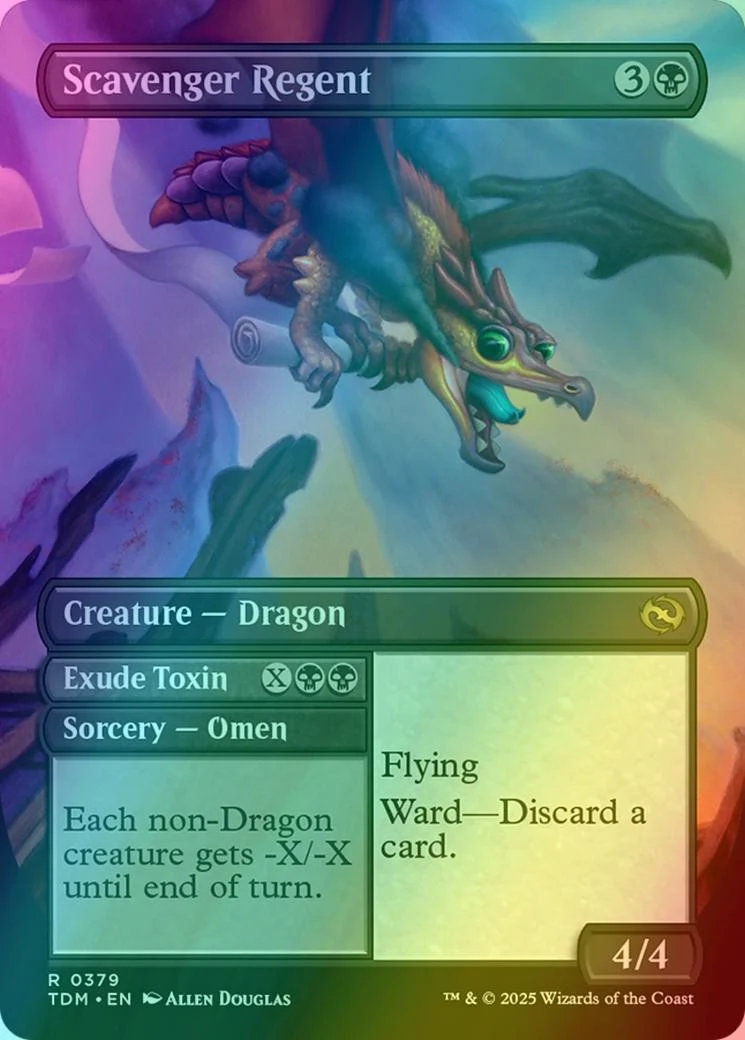 Scavenger Regent // Exude Toxin // Scavenger Regent // Exude Toxin [379] [Borderless] [Tarkir: Dragonstorm] [Foil] - Image 2