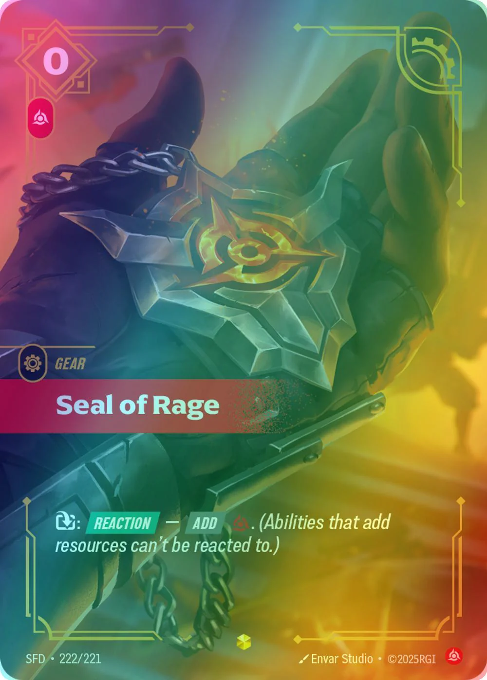 Seal of Rage (Overnumbered) - 222/221 [Spiritforged] [Foil]