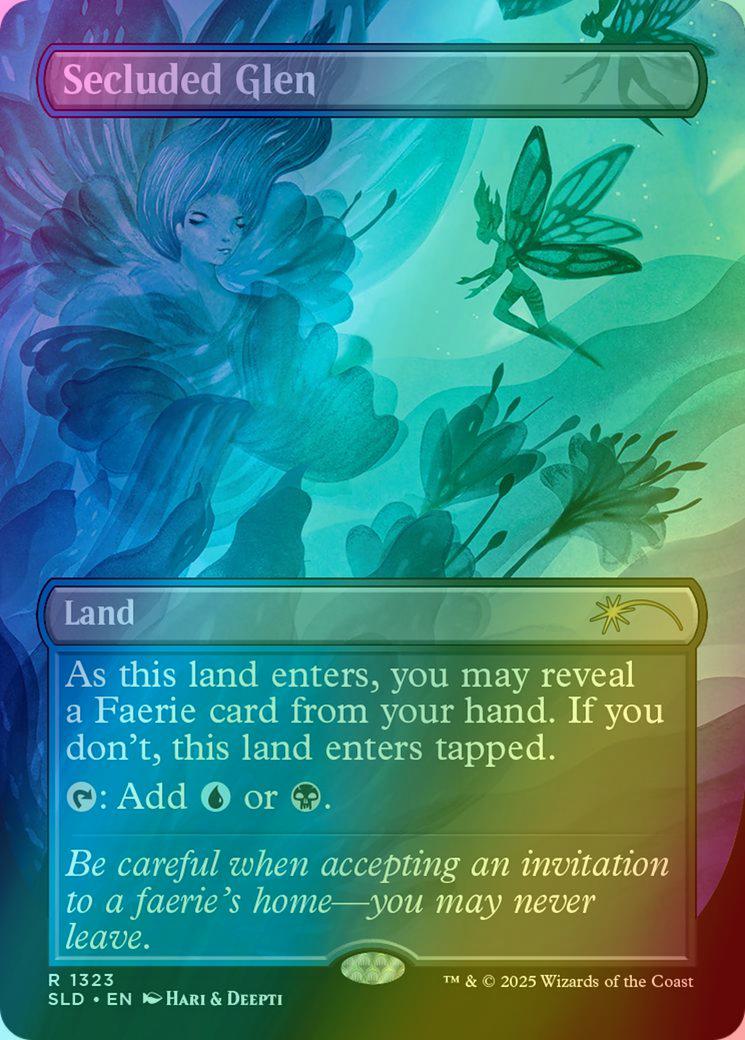 Secluded Glen [1323] [Borderless] [Lorwyn Lightboxes] [Secret Lair Drop] [Foil]