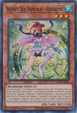 Secret Six Samurai - Hatsume - RA03-EN016 - Super Rare - 1st Edition