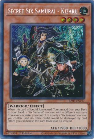 Secret Six Samurai - Kizaru - RA03-EN017 - Secret Rare - 1st Edition