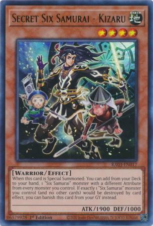 Secret Six Samurai - Kizaru - RA03-EN017 - Ultra Rare - 1st Edition