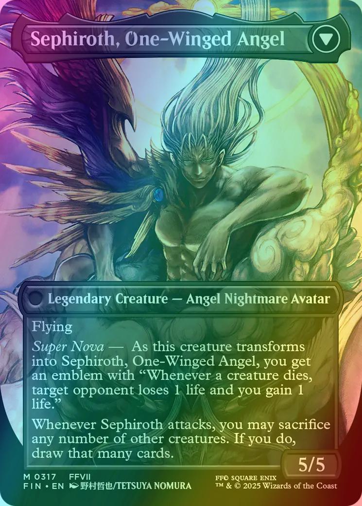 Sephiroth, Fabled SOLDIER // Sephiroth, One-Winged Angel [317] [Borderless] [FINAL FANTASY] [Foil] - Image 2