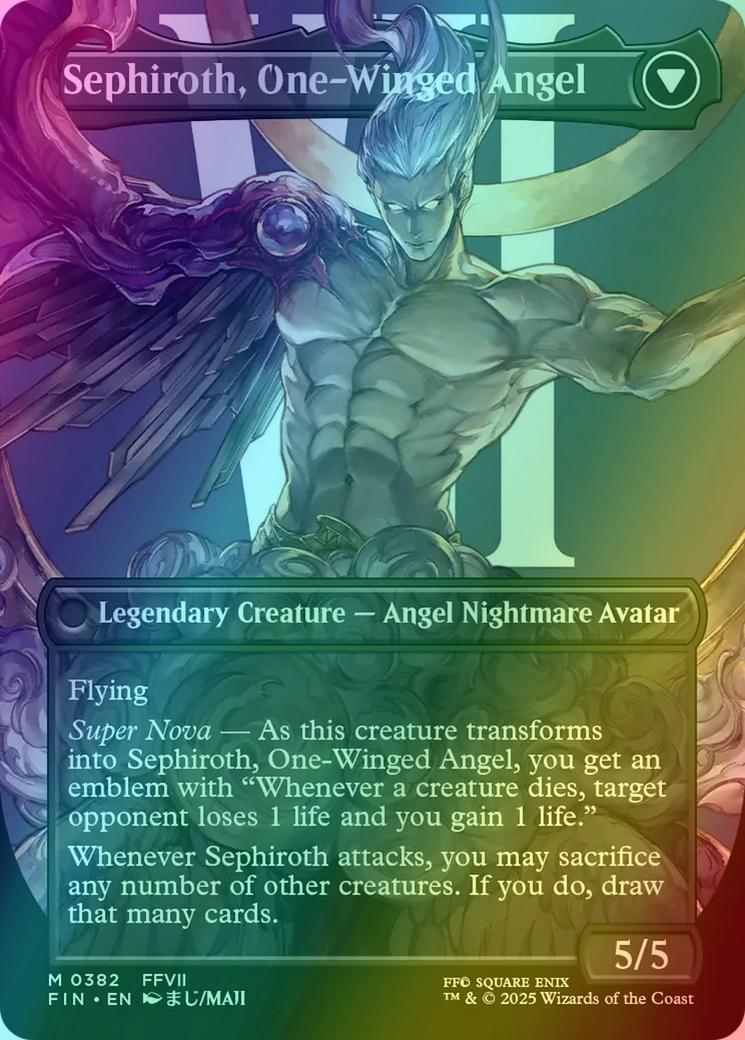 Sephiroth, Fabled SOLDIER // Sephiroth, One-Winged Angel [382] [Borderless] [Character] [FINAL FANTASY] [Foil] - Image 2