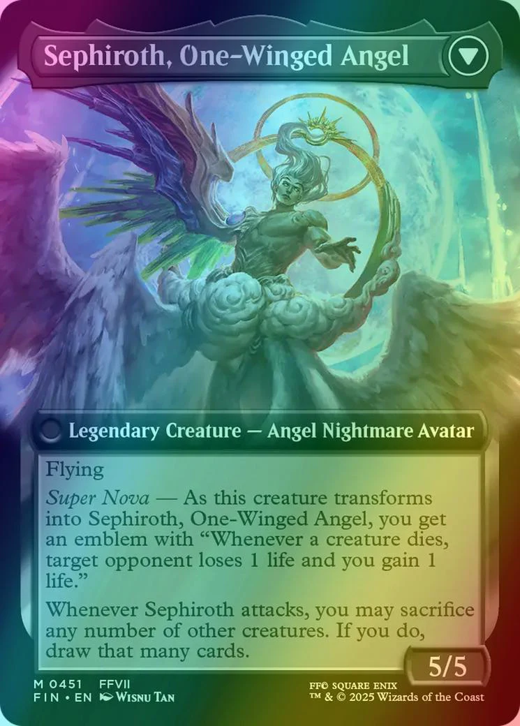 Sephiroth, Fabled SOLDIER // Sephiroth, One-Winged Angel [451] [Extended Art] [FINAL FANTASY] [Foil] - Image 2