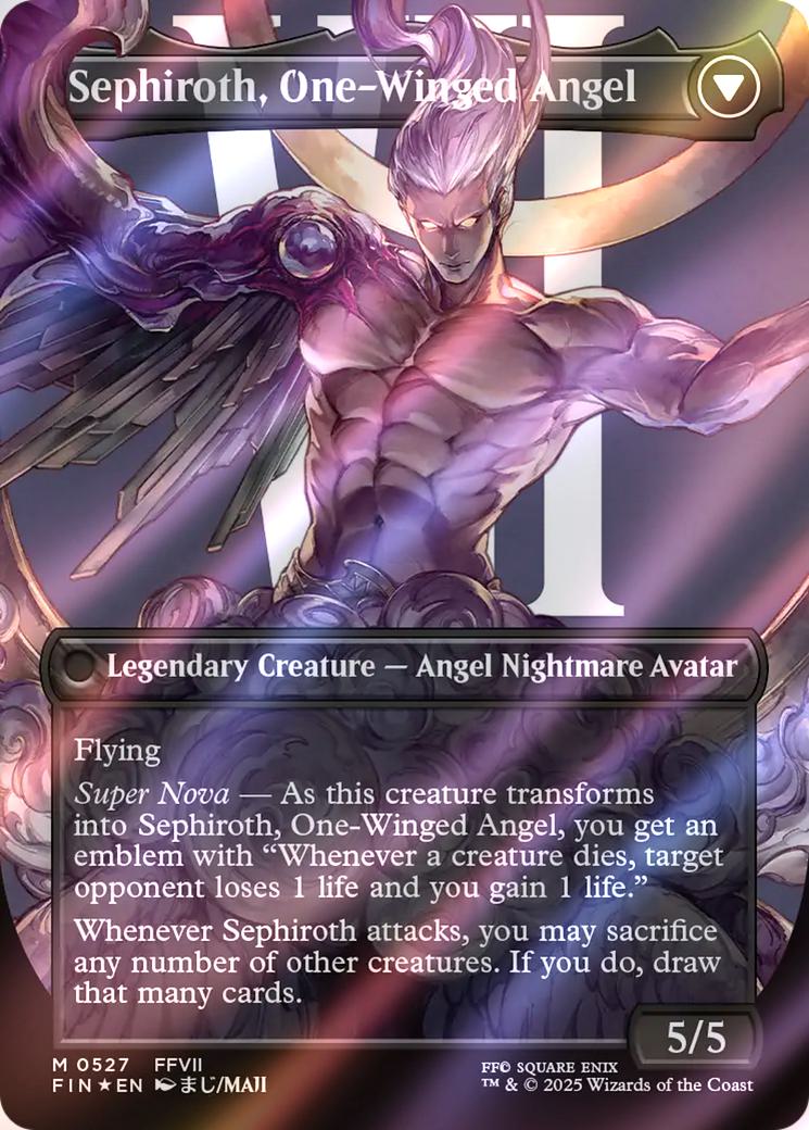 Sephiroth, Fabled SOLDIER // Sephiroth, One-Winged Angel [527] [Borderless] [Character] [FINAL FANTASY] [Surge Foil] - Image 2