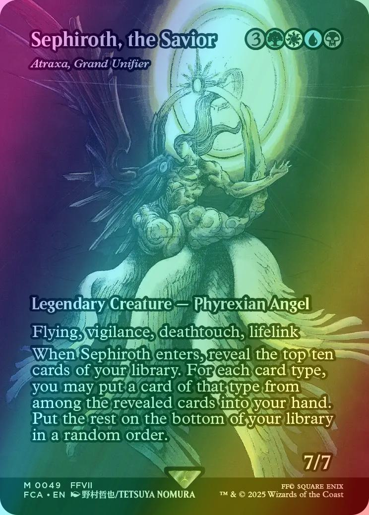 Sephiroth, the Savior - Atraxa, Grand Unifier [49] [Borderless] [FINAL FANTASY: Through the Ages] [Foil]