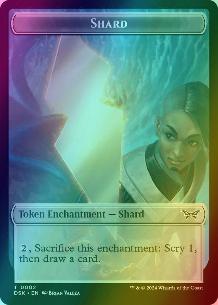 Shard Token (02) // Treasure Token (15) [Duskmourn: House of Horror: Tokens] [Foil]