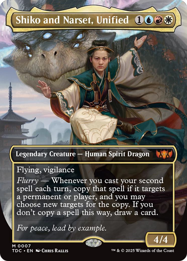 Shiko and Narset, Unified [7] [Borderless] [Tarkir: Dragonstorm: Commander] [Non-Foil]