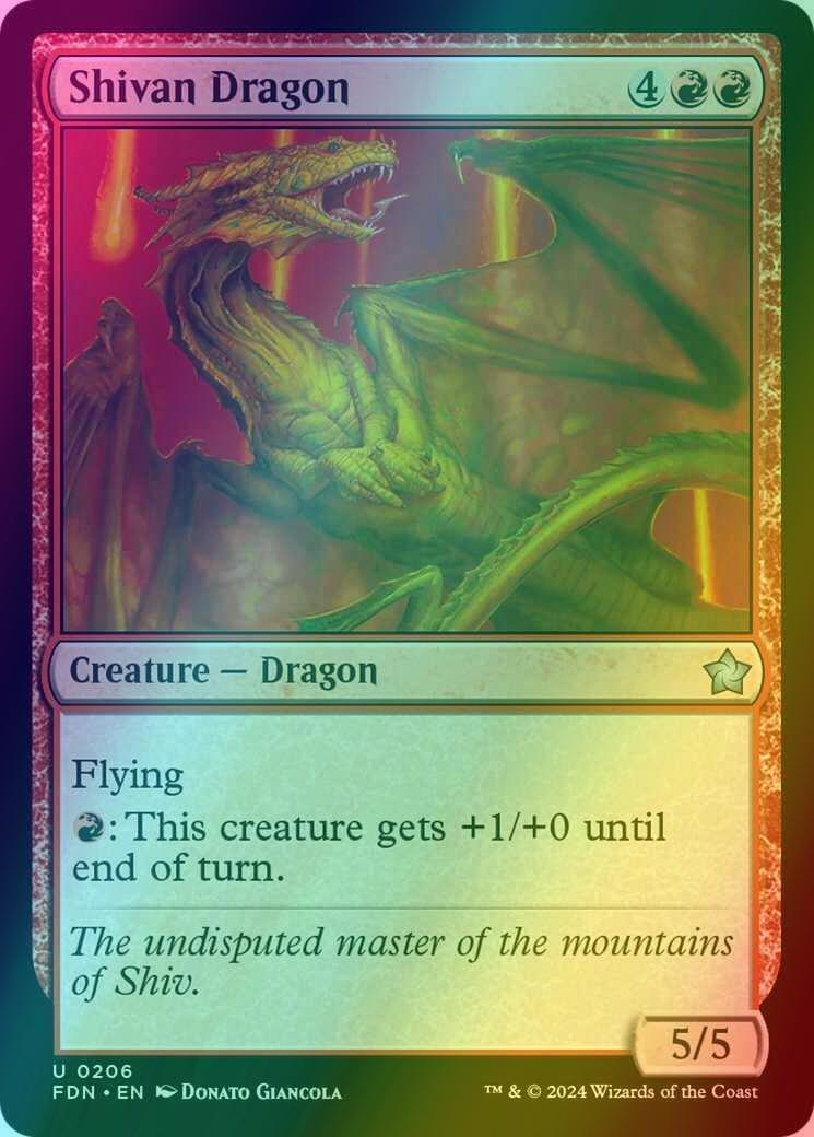 Shivan Dragon [206] [Foundations] [Foil]