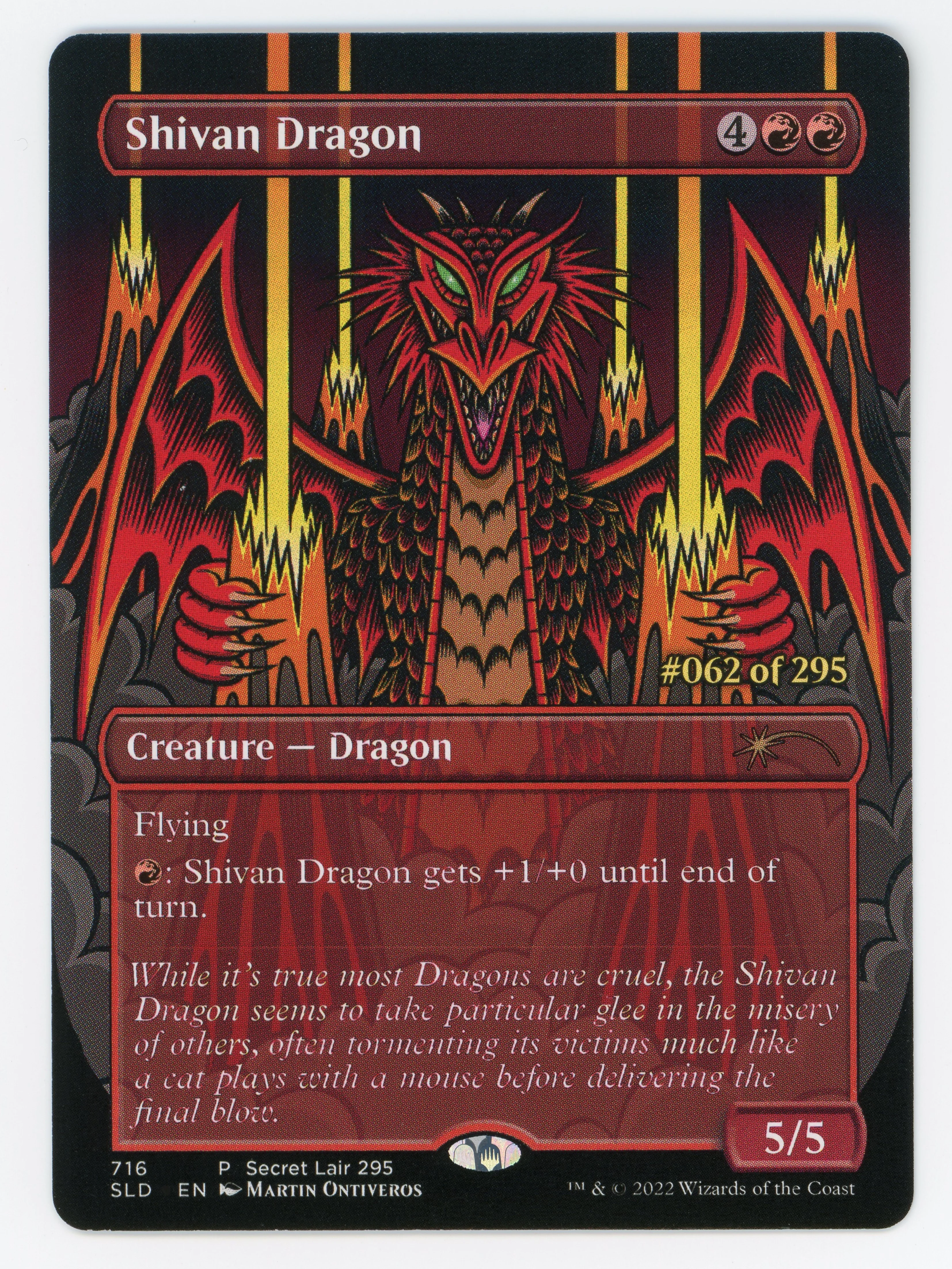 Shivan Dragon - Serial Numbered - 062/295 - Borderless - Scan 13699