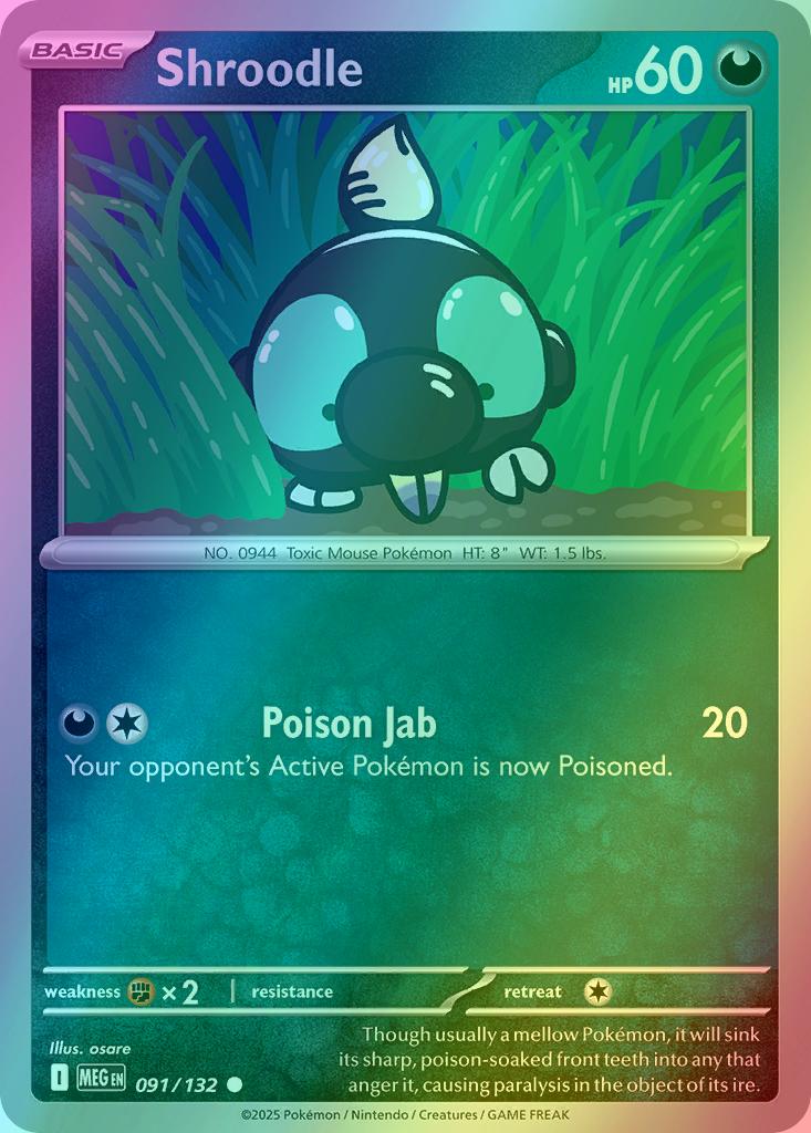 Shroodle - 091/132 - Common [me01-091] [Reverse Holo]