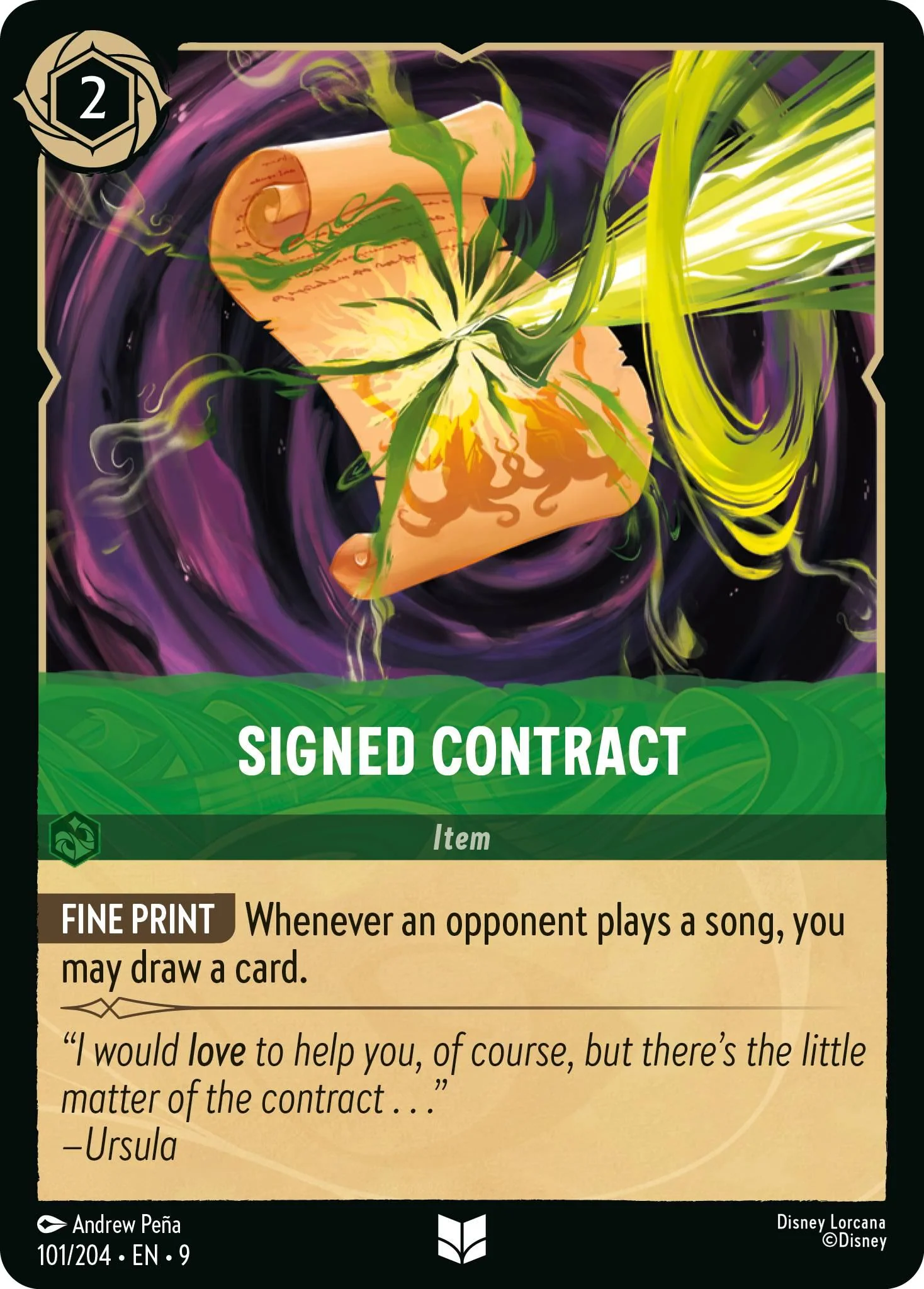 Signed Contract - 101/204 [Fabled] [Non-Foil]