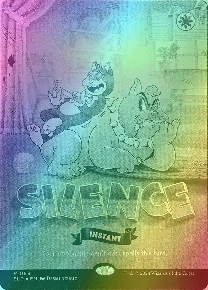 Silence [0881] [Borderless] [Grayscale] [Twisted Toons] [Secret Lair Drop] [Foil]