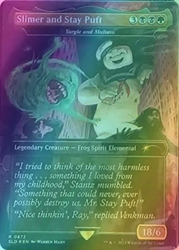 Slimer and Stay Puft - Yargle and Multani [0872] [Borderless] [Ghostbusters: Slimer] [Secret Lair Drop] [Foil]