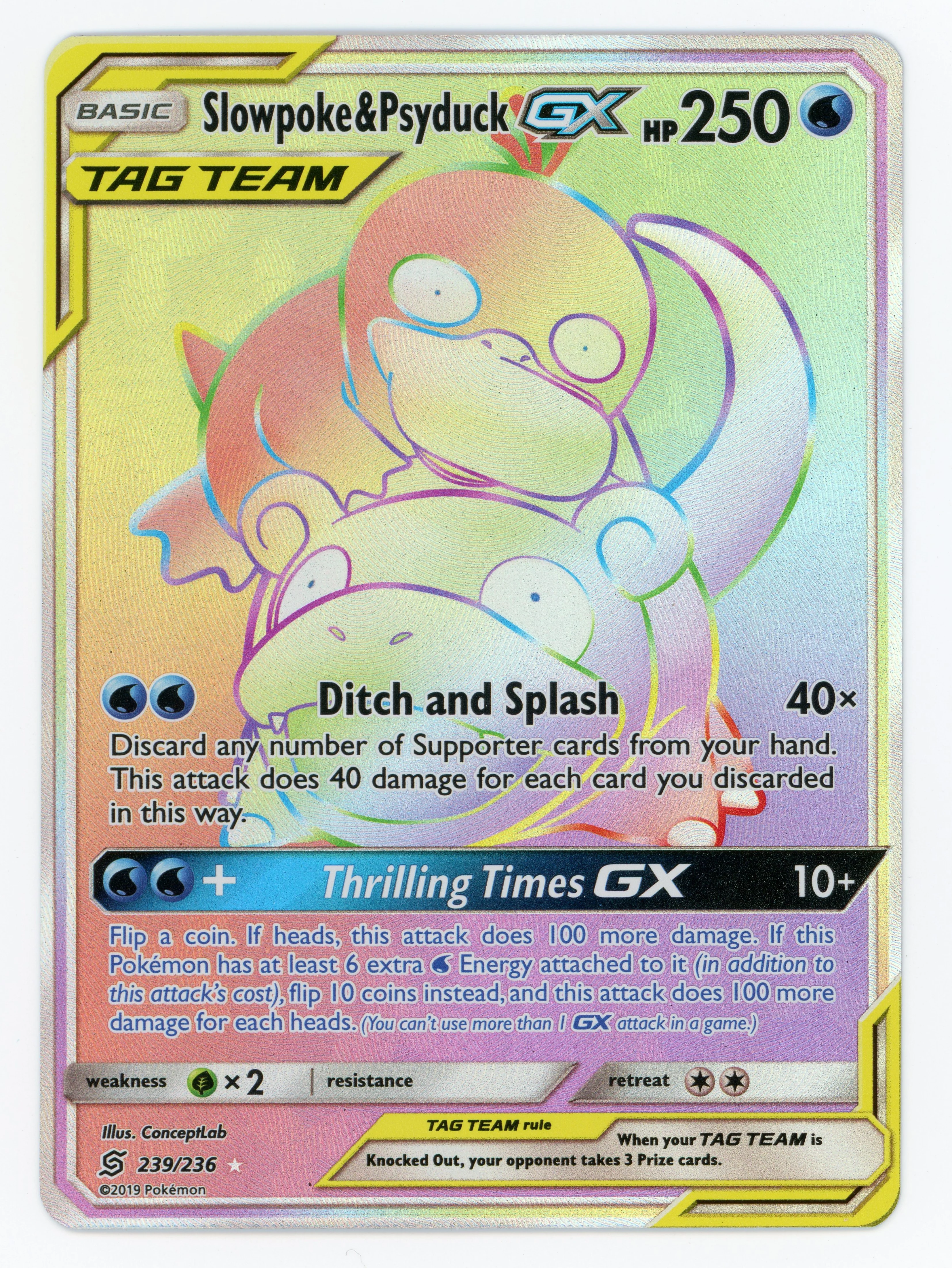 Slowpoke & Psyduck-GX - 239/236 - Rare Secret - Secret Rare - Scan 15346