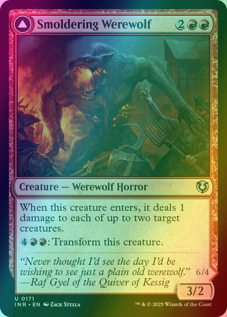 Smoldering Werewolf // Erupting Dreadwolf [171] [Innistrad Remastered] [Foil]