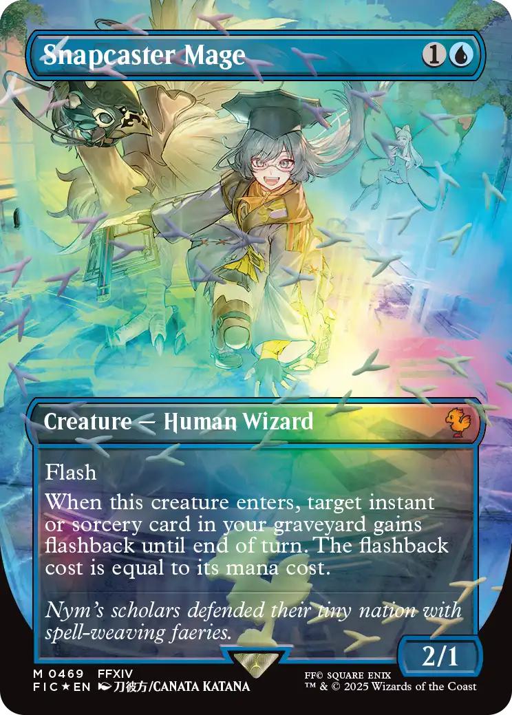 Snapcaster Mage [469] [Borderless] [FINAL FANTASY: Commander] [Chocobo Track Foil]