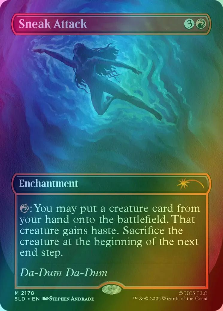 Sneak Attack [2178] [Borderless] [Jaws: Terror of Amity Island] [Secret Lair Drop] [Rainbow Foil]