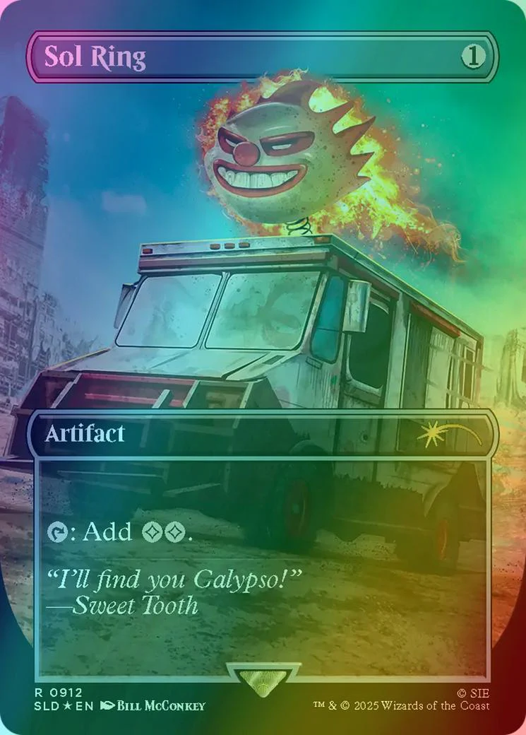 Sol Ring [0912] [Borderless] [Sony Superdrop 2025] [Secret Lair Drop] [Rainbow Foil]