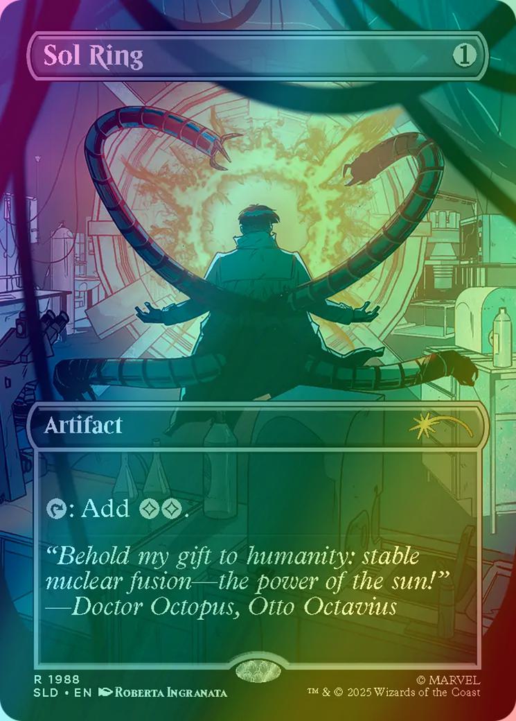 Sol Ring [1988] [Borderless] [Spider-Man: Villainous Plots] [Secret Lair Drop] [Rainbow Foil]