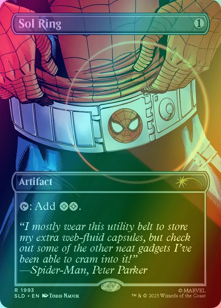 Sol Ring [1993] [Borderless] [Spider-Man: Heroic Deeds] [Secret Lair Drop] [Rainbow Foil]