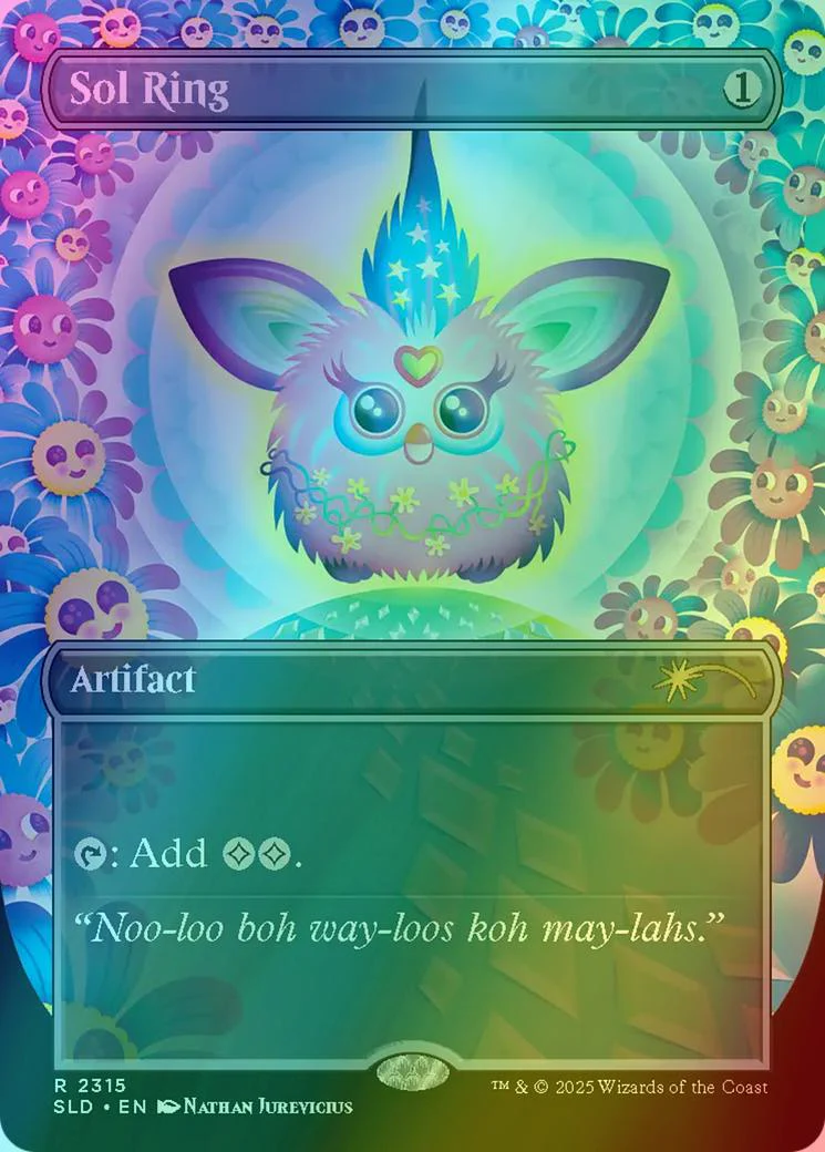 Sol Ring [2315] [Borderless] [Furby: Doo-ay Noo-lah] [Secret Lair Drop] [Rainbow Foil]