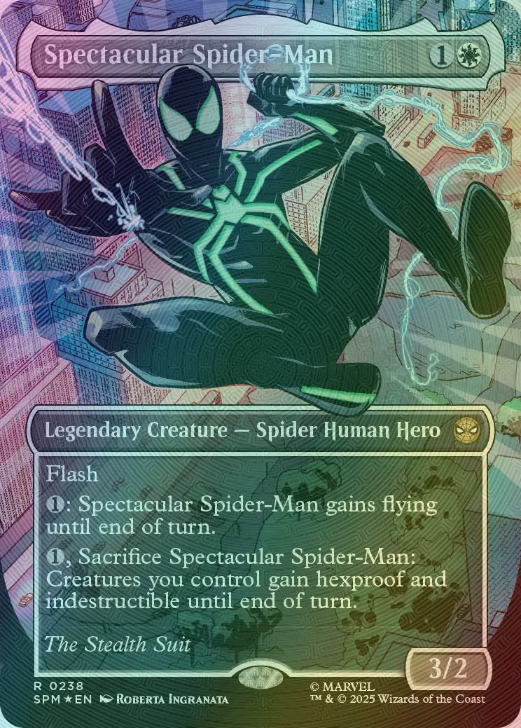 Spectacular Spider-Man [238] [Borderless] [Costume Change] [Stealth] [Marvel's Spider-Man] [Textured Foil]
