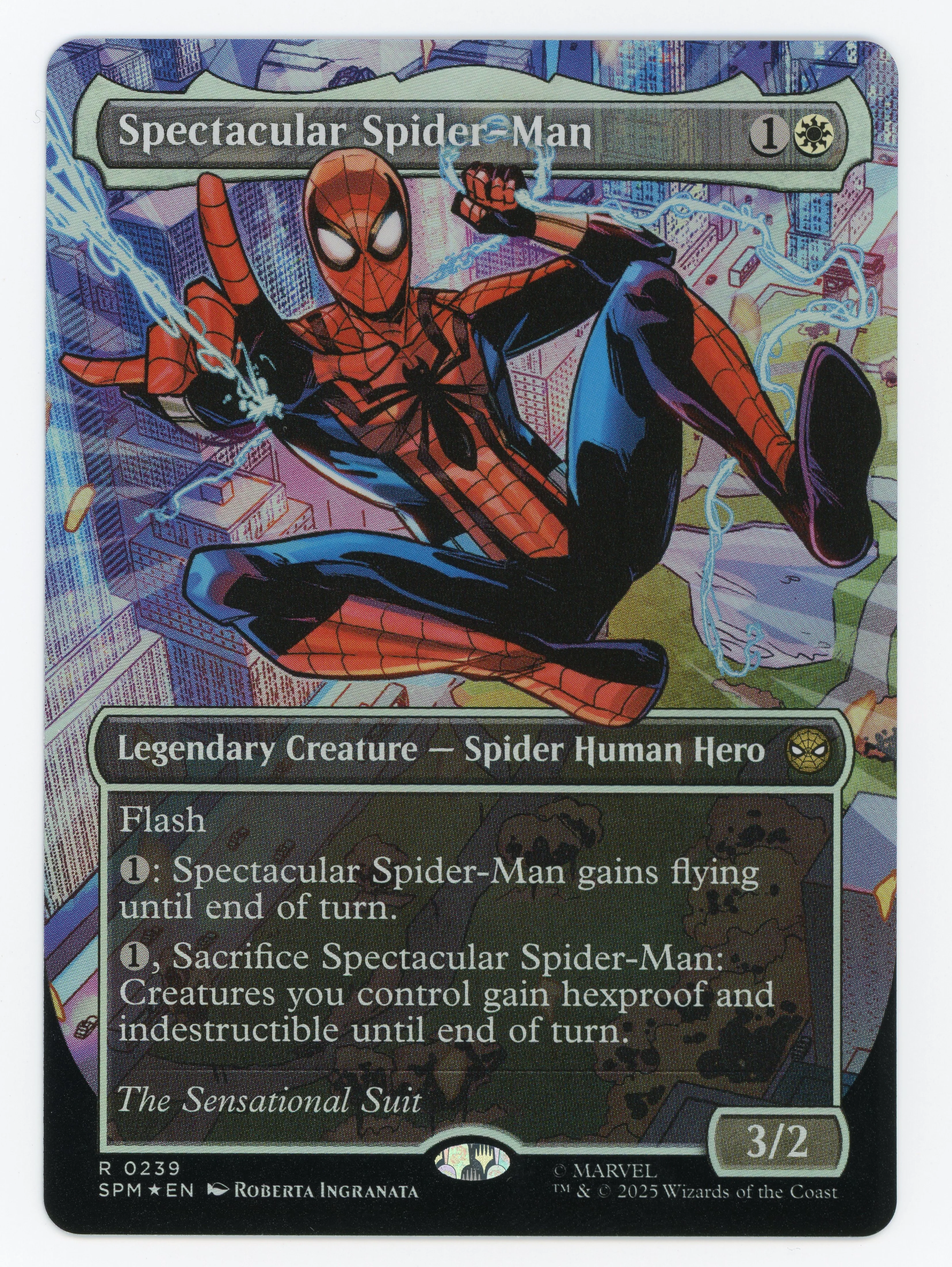 Spectacular Spider-Man - Borderless - Costume Change - Sensational - Textured Foil - Scan 13706
