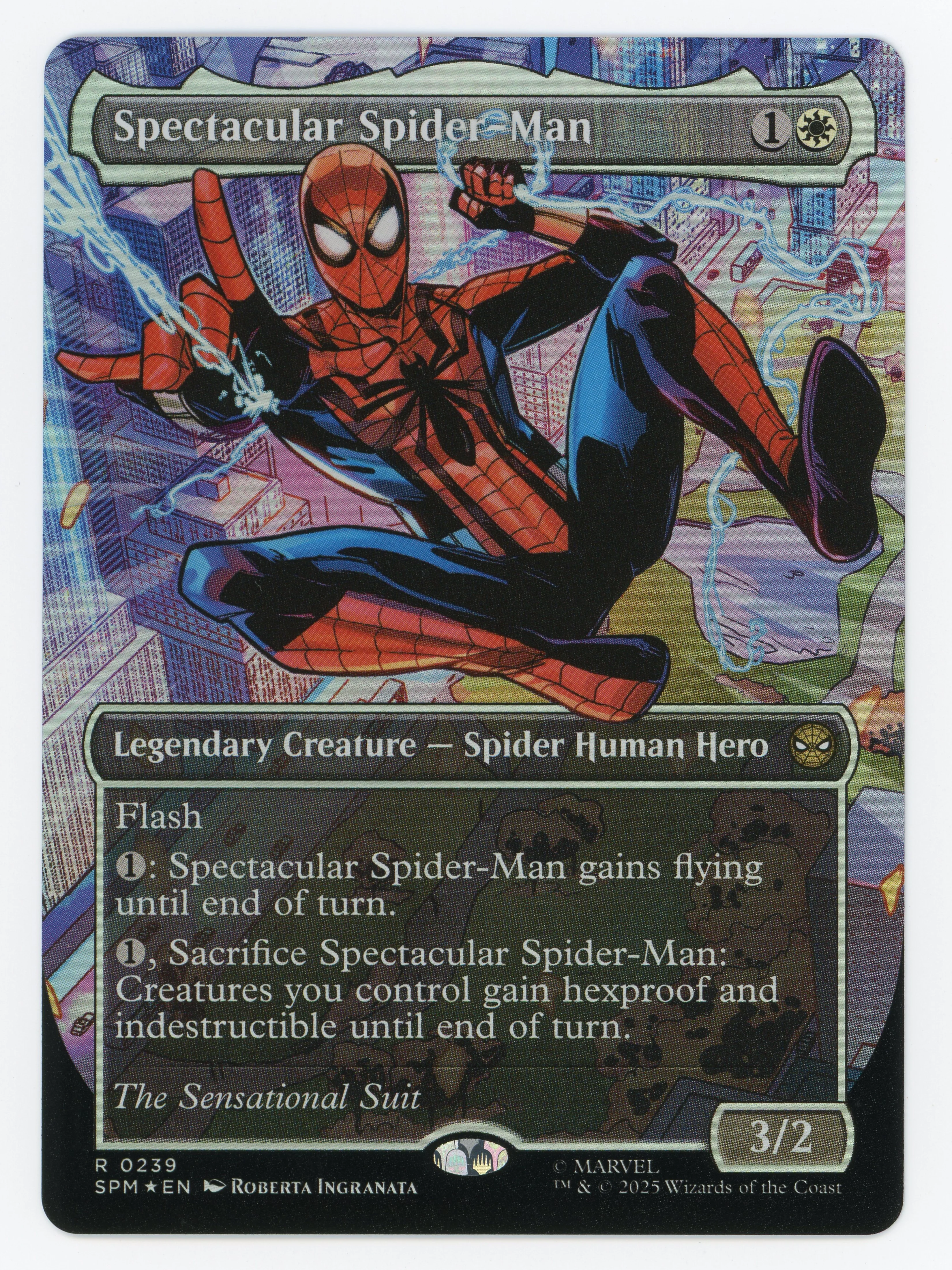 Spectacular Spider-Man - Borderless - Costume Change - Sensational - Textured Foil - Scan 15115
